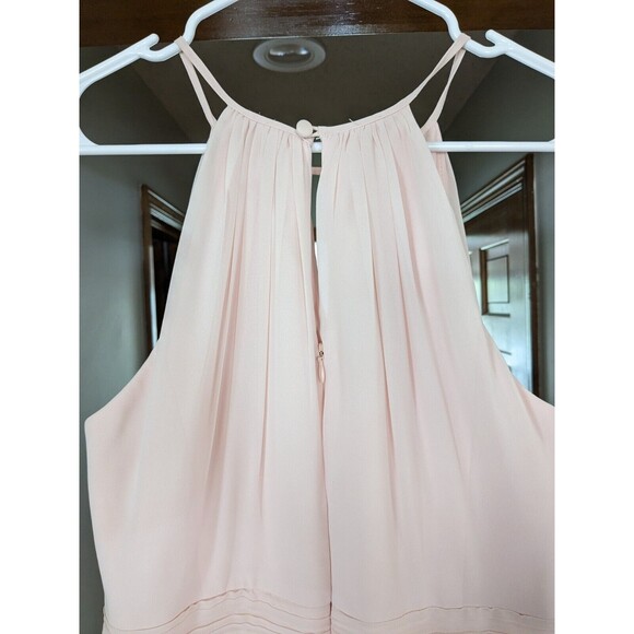 Bill Levkoff #Levkoff Keyhole Neck Chiffon Gown Bridesmaid Maxi Dress Pink 12 - Picture 3 of 12